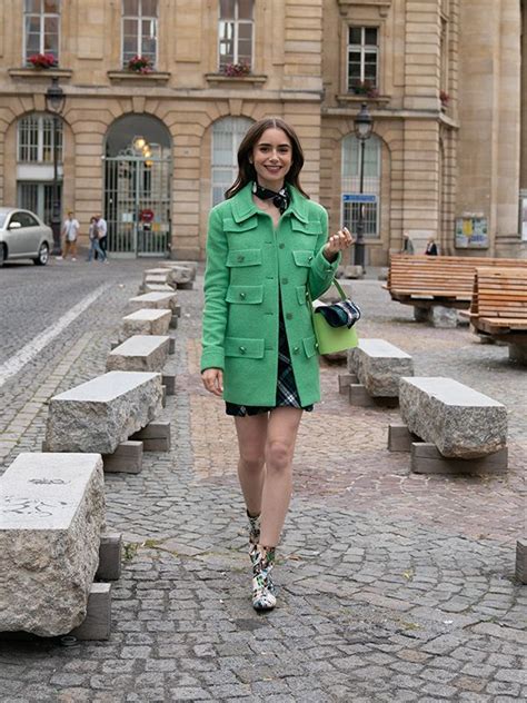 green chanel coat emily in paris